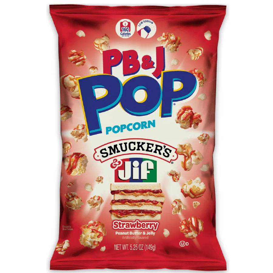 Cookie Pop Popcorn Candy Pop Popcorn Peanut Butter & Jelly Strawberry